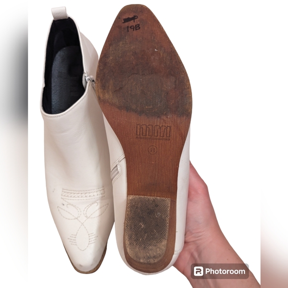 MM White Low Cut Boho Embroidered Bootie Sz 11 - Picture 4 of 7